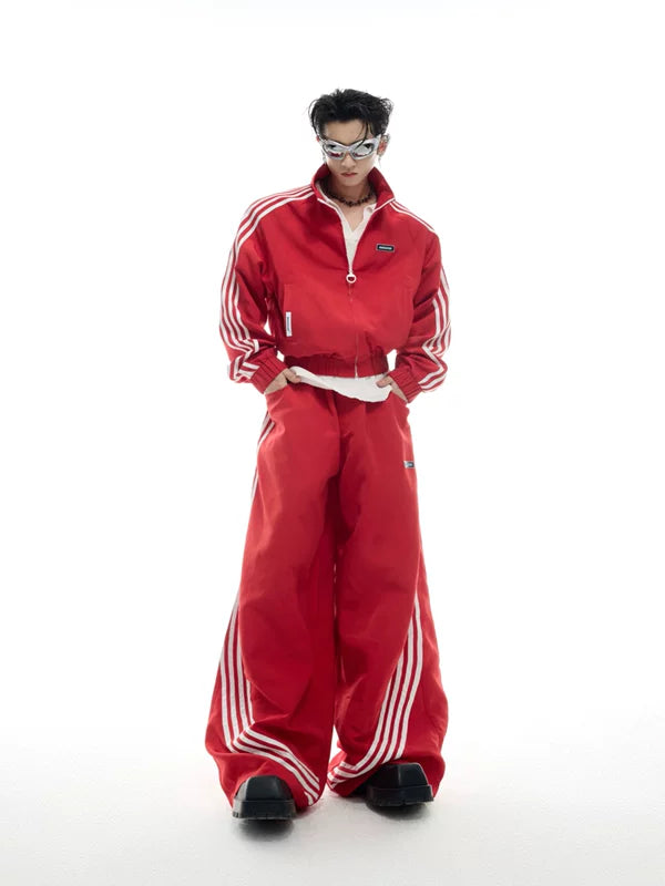 Retro 4-Stripe Jacket and Pants Set 1
