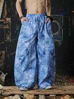 Retro Check Tie-Dye Wide-Leg Pants 4