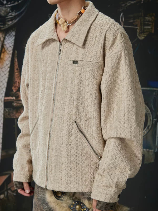 Retro Crochet Textured Collar Knit Jacket 5