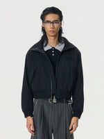 Retro Cropped Stand Collar Workwear Jacket 2