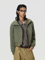 Retro Cropped Stand Collar Workwear Jacket 3