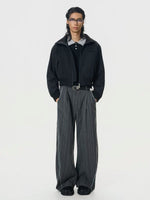 Retro Cropped Stand Collar Workwear Jacket 4