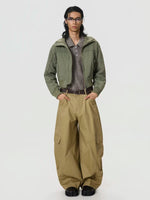 Retro Cropped Stand Collar Workwear Jacket 5