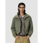 5951561329007,5951561329008,5951561329009, Retro Cropped Stand Collar Workwear Jacket