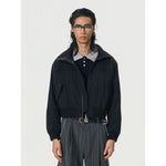 5951561329010,5951561329011,5951561329012, Retro Cropped Stand Collar Workwear Jacket