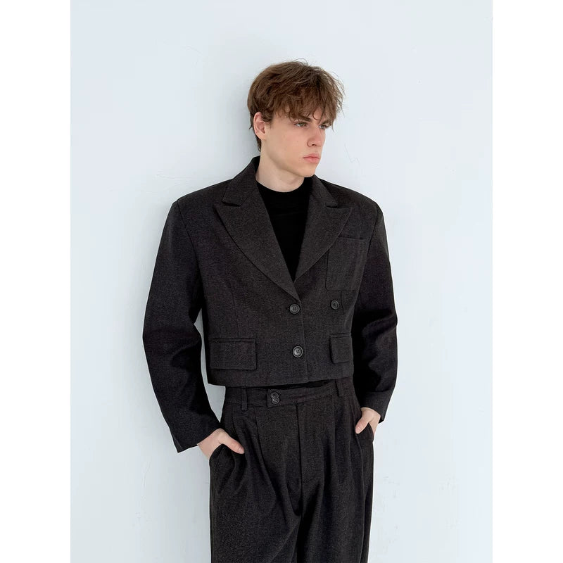 Retro Cropped Suit Jacket and Wide-Leg Pants 2