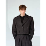 Retro Cropped Suit Jacket and Wide-Leg Pants 4