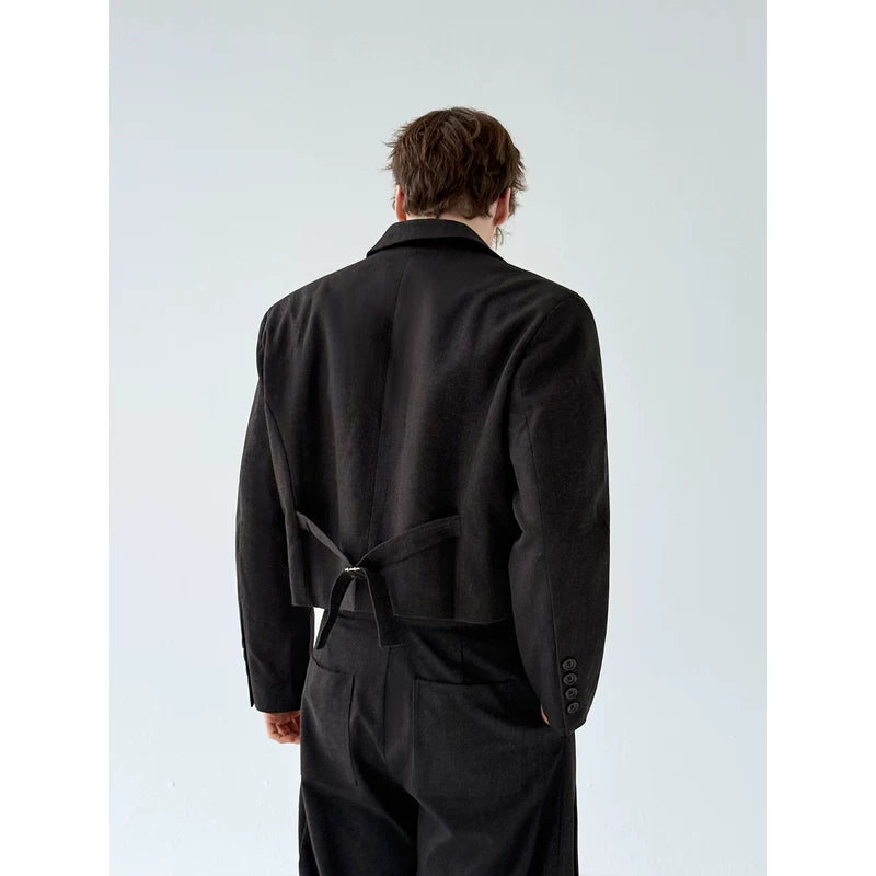 Retro Cropped Suit Jacket and Wide-Leg Pants 5