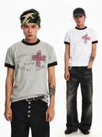 Retro Cross Print Short-Sleeve T-Shirt 1