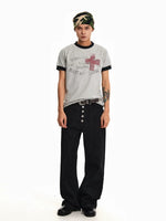 Retro Cross Print Short-Sleeve T-Shirt 4