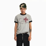 6041667521381,6041667521382,6041667521383, Retro Cross Print Short-Sleeve T-Shirt