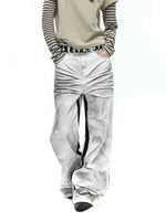 Retro Distressed Flared Patchwork Pants 3