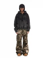 Retro Distressed Fleece-Lined Zip Hoodie 2