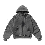 5840278990876,5840278990877,5840278990878,5840278990879, Retro Distressed Fleece-Lined Zip Hoodie