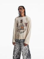 Retro Distressed Graphic Long Sleeve T-Shirt 2