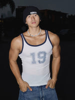 Retro Distressed Print Trim Tank Top 1