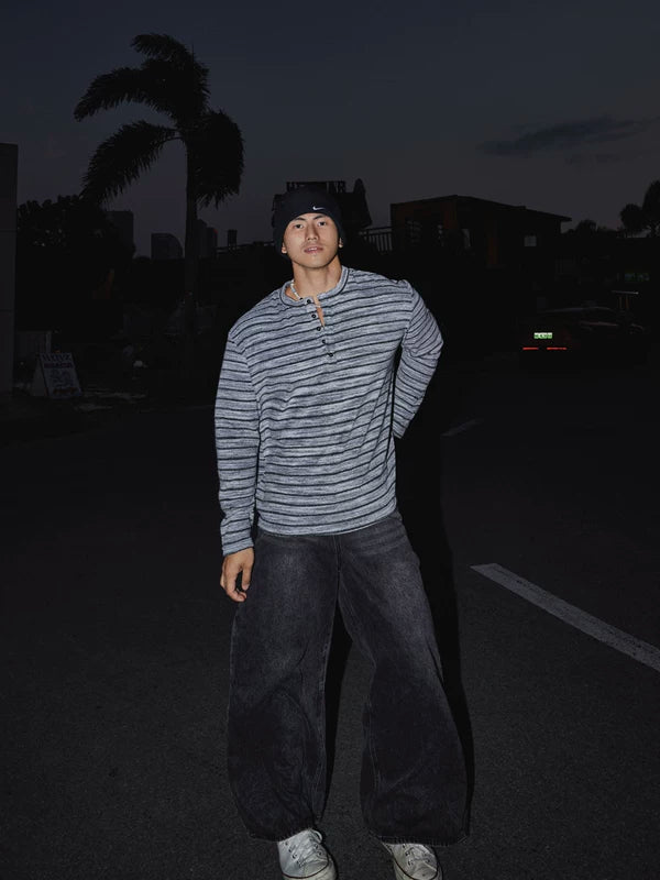 Retro Distressed Wide-Leg Denim Pants 3