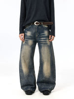 Retro Distressed Wide-Leg Jeans Pants 1