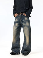 Retro Distressed Wide-Leg Jeans Pants 3