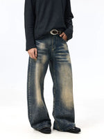 Retro Distressed Wide-Leg Jeans Pants 4
