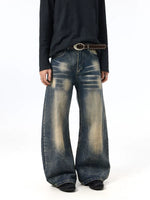 Retro Distressed Wide-Leg Jeans Pants 5