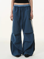 Retro Double-Waist Colorblock Cargo Track Pants 4
