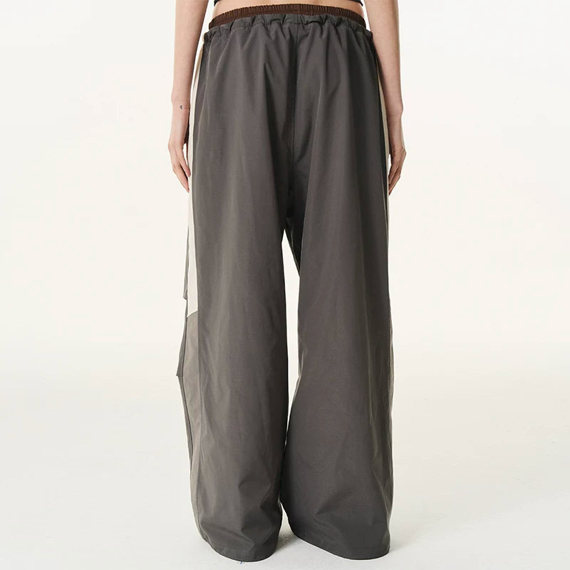5760972052289,5760972052290,5760972052291,5760972052292, Retro Double-Waist Colorblock Cargo Track Pants