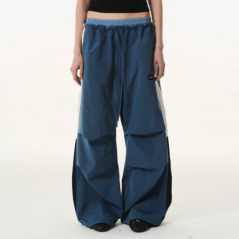 5760972052281,5760972052282,5760972052283,5760972052284, Retro Double-Waist Colorblock Cargo Track Pants