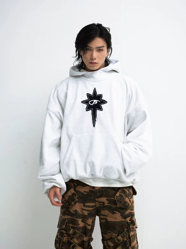 Retro Embroidered Cropped Hooded Sweatshirt 3