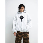 5585812609068,5585812609069,5585812609070, Retro Embroidered Cropped Hooded Sweatshirt