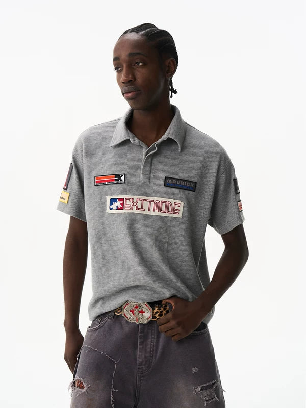 Retro Embroidered Short-Sleeve Polo Shirt 3