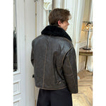 Retro Faux Fur Collar Aviator Jacket 5