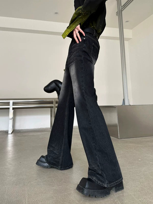 Retro Flared Denim Pants 2