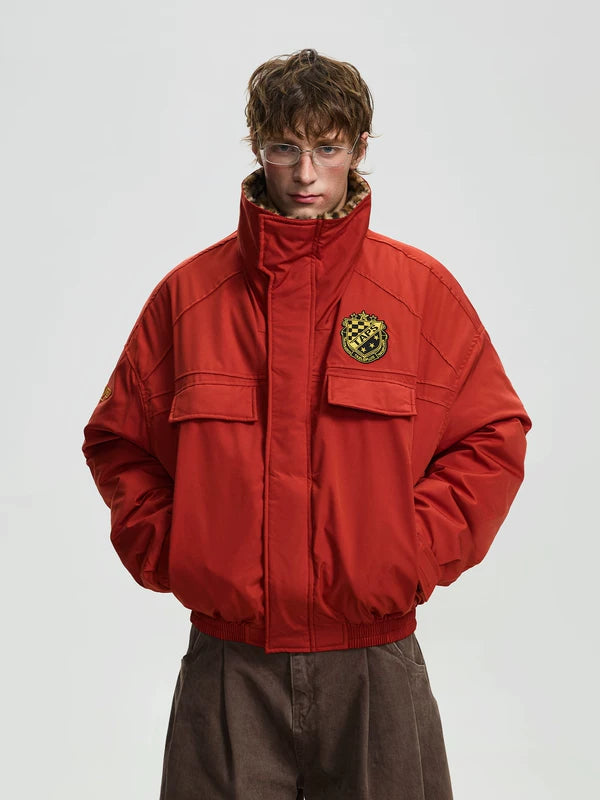 ,6145812919563,6145812919564,6145812919565,6145812919566, Retro Fleece-Lined Stand Collar Workwear Jacket
