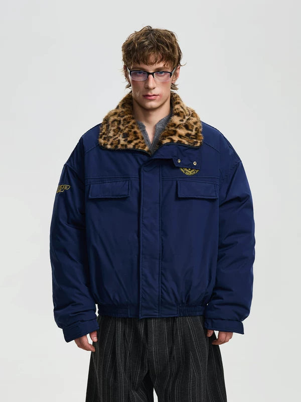 Retro Fleece-Lined Stand Collar Workwear Jacket 2