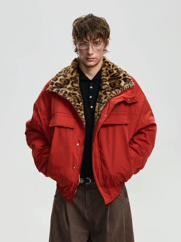 Retro Fleece-Lined Stand Collar Workwear Jacket 3