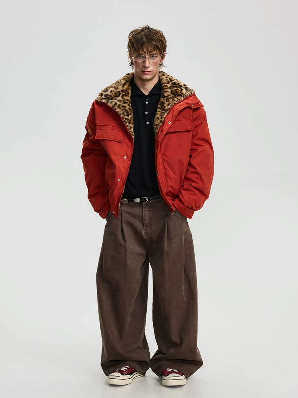 Retro Fleece-Lined Stand Collar Workwear Jacket 5