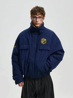 6145812919567,6145812919568,6145812919569,6145812919570, Retro Fleece-Lined Stand Collar Workwear Jacket