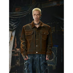 6207982515243,6207982515244,6207982515245, Retro Flocked Button Front Short Jacket
