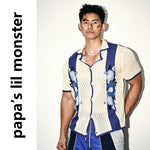 6096248233978,6096248233979,6096248233980, Retro Floral Embroidered Mesh Knit Shirt