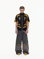 Retro Football Zip-Up Knit Polo Sweater 5
