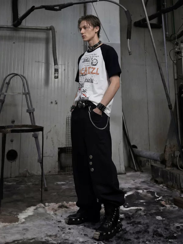 Retro Graffiti Print Short-Sleeve T-Shirt 5