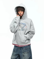 Retro Graphic Boxy Zip-Up Hoodie 3