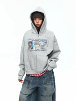Retro Graphic Boxy Zip-Up Hoodie 4