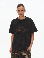 Retro Graphic Cotton Crew Neck T-Shirt 1