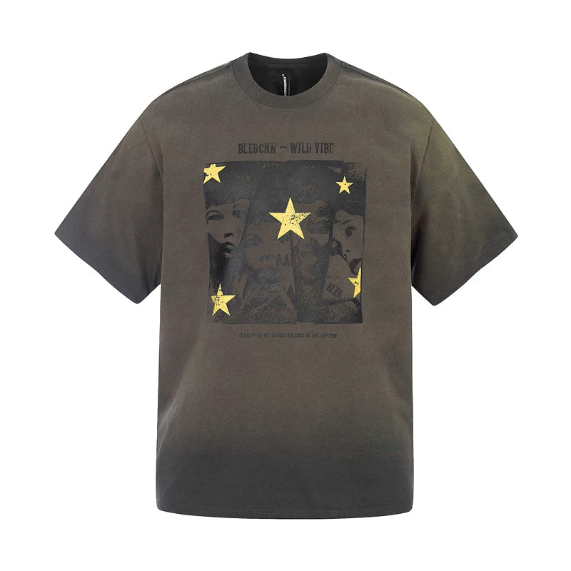 6239625026961,6239625026964,6239625026967,6239625026970, Retro Graphic Cotton T-Shirt