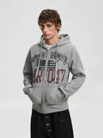 Retro Graphic Fleece-Lined Zip Hoodie 3