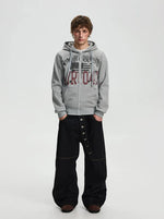 Retro Graphic Fleece-Lined Zip Hoodie 5
