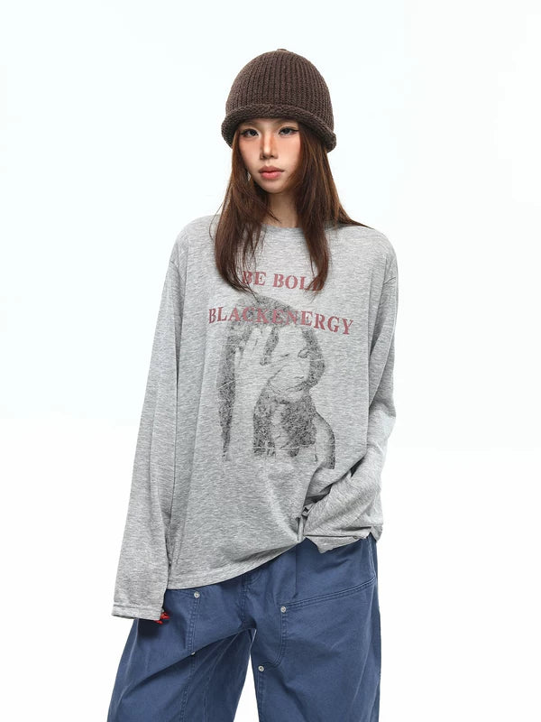 Retro Graphic Long-Sleeve T-Shirt Top 3