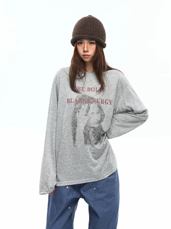Retro Graphic Long-Sleeve T-Shirt Top 4
